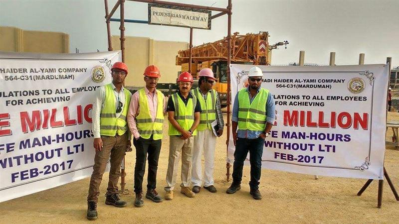 Safety Team on occasion of Successful completion of 1 Million safe Man hours